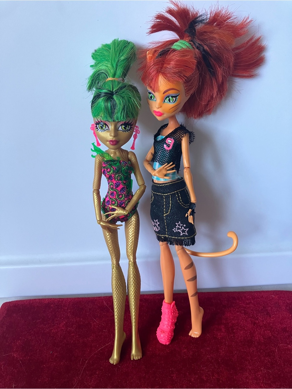 Monster High G1 Doll Lot Jinafire Long Swim Class & Toralei Stripe Ghoul Sports.